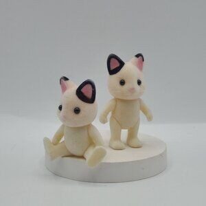 Sylvanian Families Tuxedo Cat Family Lot Of 2 Miniature Figures 2.5 Inches Vinta
